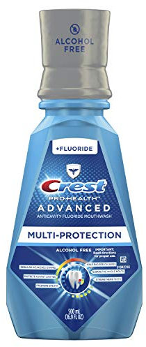 Crest Pro-Health Advanced Mouthwash, Alcohol Free, Multi-Protection, Fresh Mint, 500 ml