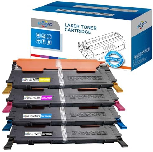 ECSC kompatibel Toner Patrone Ersatz für Samsung CLP-310 CLP-310N CLP-315 CLP-315W CLX-3170FN CLX-3175 CLX-3175FN CLX-3175FW CLX-3175N CLT-P4092S (Schwarz/Cyan/Magenta/Gelb, 4-Pack)