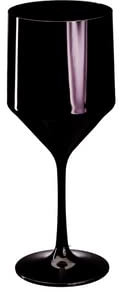 AIOS Set of 6 Unbreakable Modern Jet Black Large Wine Glasses 450ml