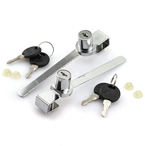 JCBIZ 2 Stück Glasschloss Terrarium Vitrinenschrank Schiebetür Schlösser Möbel Hardware Universal Schlüssel Typ Sägezahnschloss