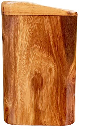 LIDAH® Didgeridoo Strumento – Box Travel Didge – 22cm – Anti russare – Legno di mogano dipinto a mano (Natural)
