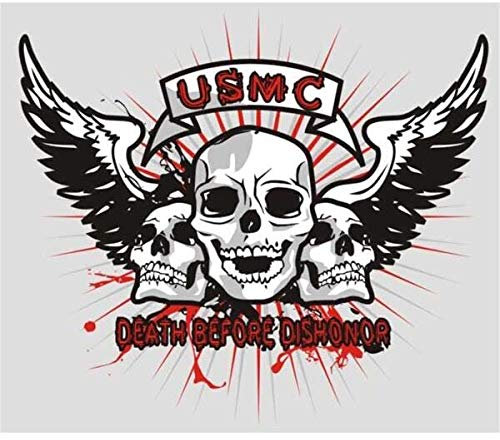 Sticker-Designs 10cm! Klebe-Folie Wetterfest Made-IN-Germany Marine Corps USMC Death Before Dishonor Skull Totenkopf Punisher Wings UV&Waschanlagenfest Auto-Aufkleber Profi-Qualität! F316