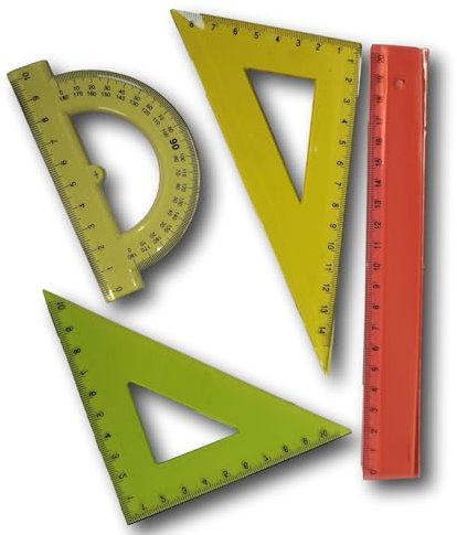Agendepoint.it - Set 2 Squadrette 16cm Righello 20cm Goniometro 180°