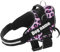 SUPER DOGGY Personalisiertes Hundegeschirr - Reflektierendes und sicheres Hundegeschirr - Brustgeschirr mit 2 Namensschildern - Geschirr für kleine, Mittlere und Große Hunde (Pink Leopard, L 21-32KG)