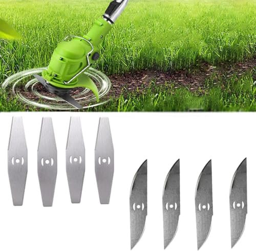 ZJS Brush Cutter Blade Metal Blade,Cordless Grass Strimmers Spare Blade,Garden Grass Strimmers 8 Stainless Steel Blades,For Mowers & Outdoor Power Tools Accessories