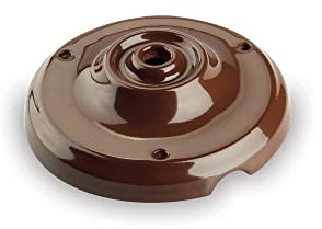 AMARCORDS - Rosette aus Porzellan für Pendelleuchten mit farbig gewölbten Keramikgehäusen BLAU BRAUN