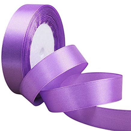 POPOYU Nastro Raso Viola Medio, 20 mm x 23 Metri di Nastro Decorativi in Tessuto per Confezioni Regalo, Artigianato, Fiocchi per Capelli, Bouquet da Sposa, Decorazioni Natalizie Artigianato