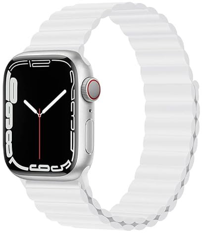 Magnet Band für Apple Watch Armband 41mm 45mm 40mm 44mm 42mm 46mm 38mm Herren/Damen, Silikon Sport Loop Strap für Apple Watch 8 Armbänder iWatch Series 10 9 8 7 6 5 4 3 SE Ultra 49mm-38/40/41/42 mm