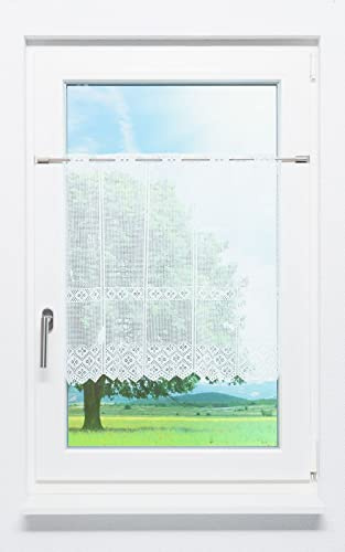 LYSEL Scheibengardine Kleeblatt Design (Bx H) 189cm * 60cm Weiß/reinweiß