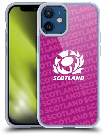 Head Case Designs Officially Licensed Scotland Rugby Logo Purple Graphics Gel Case [Military Grade Protection] Compatible with Apple iPhone 12 Mini and Compatible with MagSafe