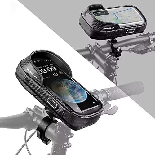 Fahrrad-Lenkertasche, universelle wasserdichte Fahrrad-Handy-Tasche, Motorrad-Lenker, Handyhalterung, Ständer, 360 Grad drehbar, für iPhone 14 13 12 11 Pro Max XS, Samsung Smartphone bis zu 6,7 Zoll
