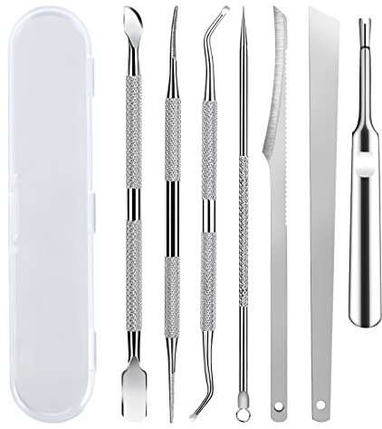 7-Pack Ingrown Toenail Tool Kit - File, Lifters, Surgical Safe Pedicure Tools for Nail Treatment & Pain Relief
