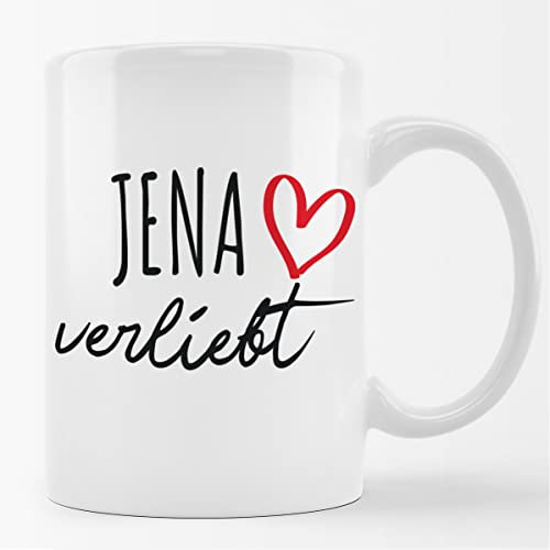 Huuraa Tasse Jena verliebt Geschenk 330ml Weiß Jena Präsent
