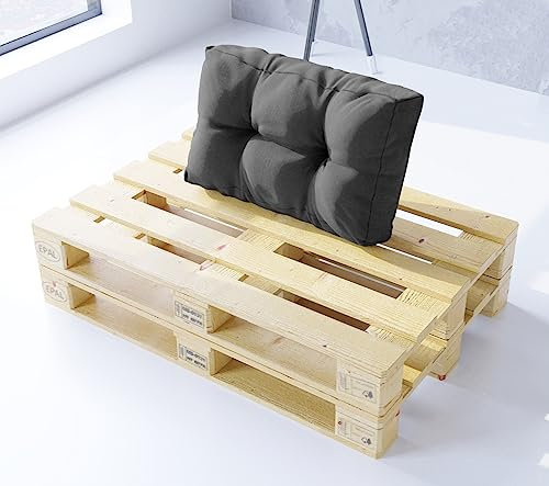 King Matratzen Palettenkissen Set für Europaletten - Premium Wasserdicht sitzkissen rückenkissen Indoor und Outdor 120x80 120x40 60x40 2 Farben (65 x 40 x 15 cm GRAU (13))