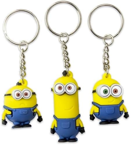 GIMSS Despicable Me/Minions The Rise of Gru 3 Stück 3D Schlüsselanhänger Set 3er Pack