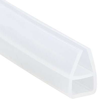 U Shape Shower Screen Door Glass Seal Strip, Rubber Edge Guard Strip Shower Door Sealing Tape Glass Protector Trim, Wet Room Floor Barrier Bath Screen Seal, 2M Shower Tray Sealing Strip (6mm)