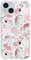 Blingy's Schutzhülle für iPhone 15, niedlicher Katzenstil mit Blumen und Herzen, lustiges Cartoon-Tier-Design, transparent, weiches TPU, transparent, 15,5 cm (6,1 Zoll) (rosa Katzen)