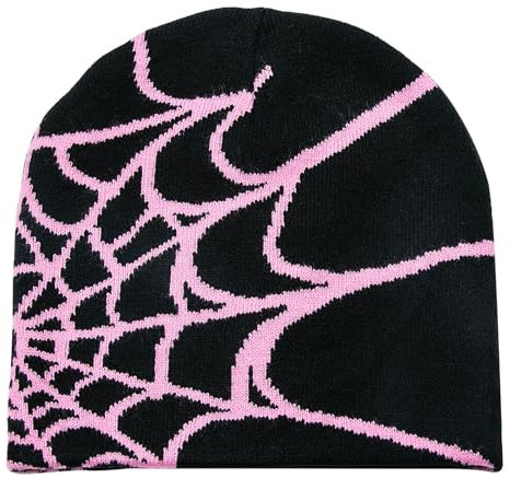 YAMEIZE Trendy Y2K Web Strickmützen für Damen Herren Beanie Mütze Web Soft Slouchy Knitted Hut Winter Skull Cap Outdoor