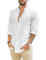 TARAINYA Camicia Lino Uomo Cotone Manica Lunga Estiva Casual con Tasche Regular Fit Bianca L