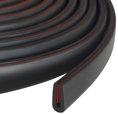 Moldura de borde de goma, tamaño 1 mm, ajuste de 0 a 2mm, protectores de borde para puertas de coche, protector de borde flexible autoadhesivo en forma de U para bordes afilados de chapa metálica, 3m