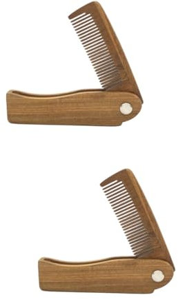 Angoily 2stücke Mini Faltbarer Haarkamm Aus Naturholz Tragbarer Bartkamm Für Männer Und Frauen Für Reisen Und Styling Sanfte Pflege Für Haar Und Kopfhaut