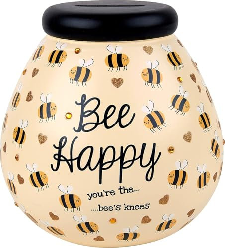 Handcrafted Honey Bee design Save And Smash Ceramic Money Box | Eco Freindly & Recyclable Piggy Bank | Decorative Gift and Save for Self Care & Holdiays