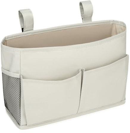 XUHONGYA Hängende Aufbewahrungstasche, Bett-Organisator hängende Tasche, für Home College Dorm Etagenbett Krankenhausbett Krippe Bett Schienen(Gray)