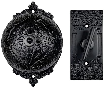 Akatva Vintage Drehglocke mit Schlüsselplatte - Ringklingel - Türklingel - Mechanische Türklingel - Ring Türklingel - Messing Twist Calling Bell - Hand Turn Doorbell - Old Fashioned Door Bell -