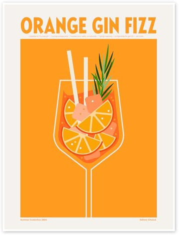 Orange Gin Fizz Poster 30 x 40 cm Orange Wandbilder Wanddeko