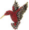 Yardenfun 1Stk Unisex-Vogelbrosche Vogel Brosche Denim-Gürtel Birdie-Kragennadel broch Kolibri-Bruststift Vogel Brosche Schmuck Vogel-Brustnadel eingelegte Diamantbrosche rot