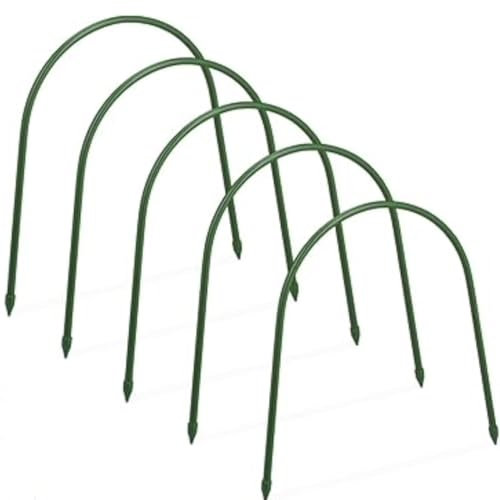 Pack de 5 Arcos para Tunel Invernadero de Acero con Revestimiento de plastico. Color Verde. Ideal para Mini tuneles. 85x72cm. Diametro 8 mm. Super Resistentes.