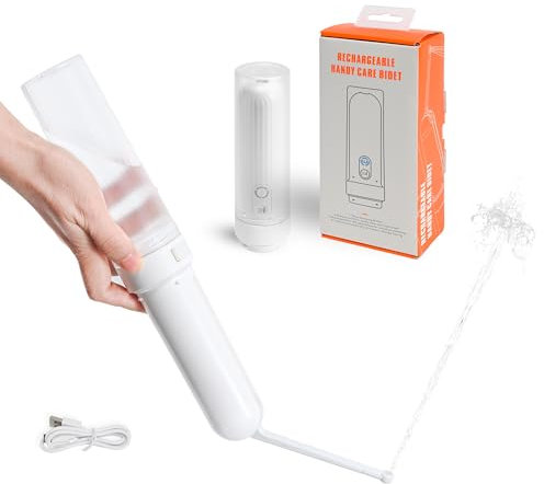 WQV Upgraded Travel Bidet Portable Bidet Sprayer for Men Women, USB-C Rechargeable with 3 Wash Modes - Relief/Soft/Strong, 180° Rotating Head, IPX6 Waterproof, White