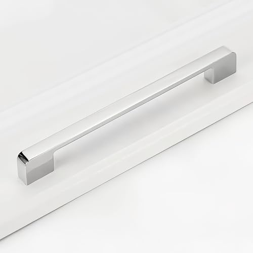 LEPEVNEY 5Pcs Door Handles 192mm Hole Centre Cabinet Handels Chrome Kitchen Wardrobe Door Handles Cabinet Pulls