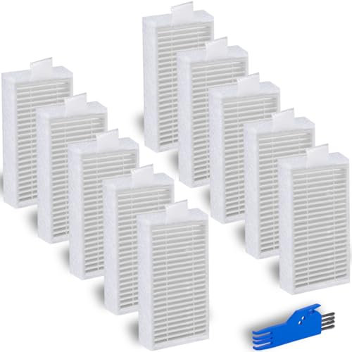 EATBALE 10 Stück Filterersatzteile für Chuwi V3, für ILife X5 V5 V50 V3+ V5s PRO, für Ecovacs CR130 CR120 CEN540 CEN250 ML009 Roboterstaubsauger Hepa Filter Universal Staubsaugeraufsatz Zubehörsatz