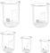 Lixiluxia 5Pcs Verre Doseur en Verre, Bécher Gradué en Verre Borosilicate, Verrerie de Laboratoire, Tasse à Mesurer 5 Tailles 100ml 50ml 25ml 10ml 5ml, pour Laboratoire, Salle de Classe, Cuisine