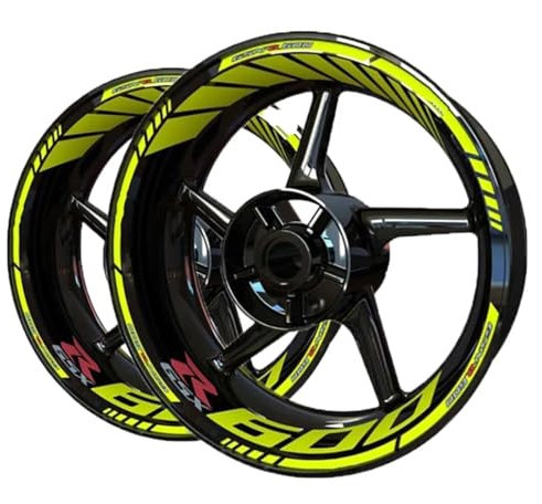 YYTEMD Randaufkleber abziehen Motorrad-Felgenaufkleber Sport-Felgenrandaufkleber Felgenstreifen-Reflexfolie für Suzuki GSXR600 GSXR 600 (Style 15)
