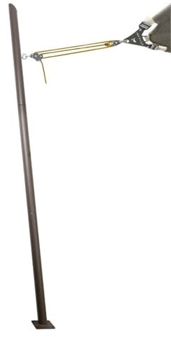 Maanta® EZ Mast 260cm Palo per vela ombreggiante con 5 punti di ancoraggi/occhielli in Acciaio Zincato/Sistema multivela e Ø70mm - Include Accessori, Corten - Inclinazione 80°