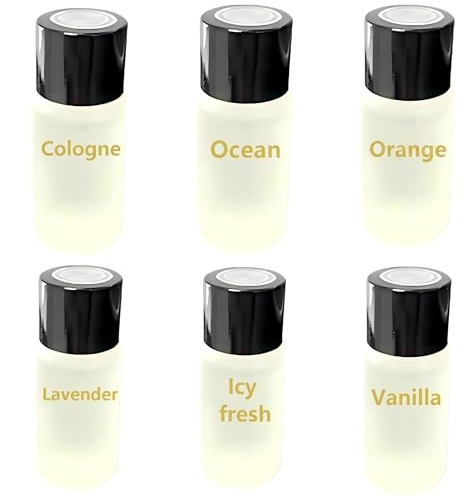 Car Air Freshener Refills, Universal Fit for Air Vent Smart Car Fresheners,10ml (Pack of 6), Cologne+Ocean+Orange+Lavender+Icy fresh+Vanilla