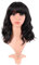 MapofBeauty 14 Zoll/35 cm Kurze Gewellte Lockige Frauen Frische Helle Synthetische Gewöhnliche Flache Pony Bob Perücke (Schwarz Braun)