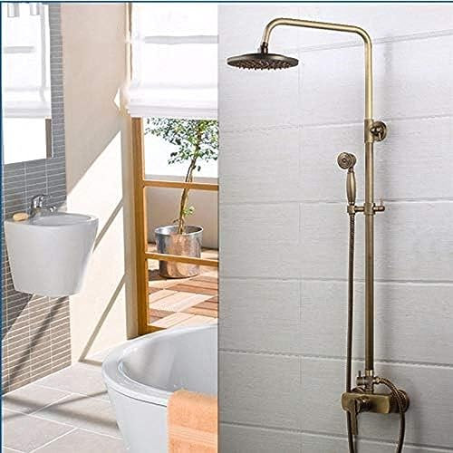 WOTZOV Kit Doccia, Set Doccia a Parete, soffione Doccia per Bagno con doccetta, Getto a Pioggia, Rubinetto per lavabo, Miscelatore
