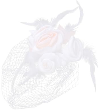 minkissy Kurzer Brautschleier aus Netzgewebe mit Blume Bedeckt das Gesicht Handgefertigt Weiß für Hochzeit und Teeparty