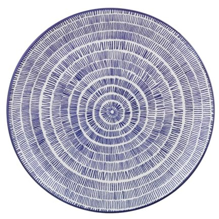 Genérico 4er Set Hanami Teller flach 26,5 cm Deko Blau B