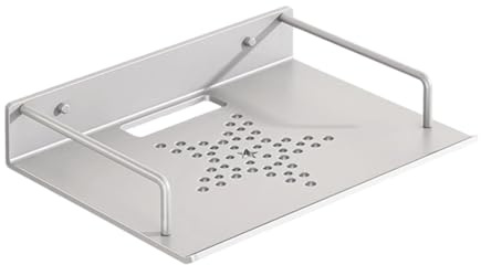 NonMiFyR Wall Mount Shelf Stand Hanging Shelf Router Wall Mount for Game Cable Box, Silver, 23x16.5cm