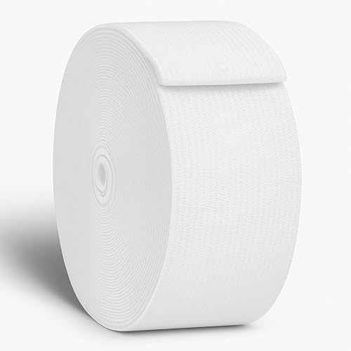 CZ Store® - Gummibänder zum Nähen X1 | WEIß | 6M X 40 MM | ✮LEBENSLANGE GARANTIE✮ - Elastisches Polyester-Band, Strick- & Nähzubehör, starke Bänder für Kleidung, Hosen