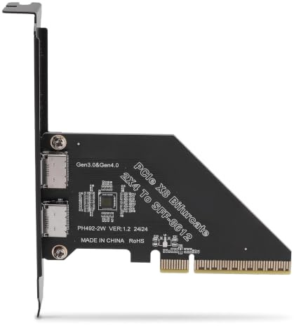 Bewinner PCIe 4.0 X8 auf Oculink SFF 8612 Adapterkarte, 128GT S Hochgeschwindigkeits-Erweiterung für Externe GPU NVMe SSD für NVMe SSD GPU EGPU-Anwendungen