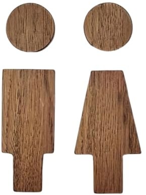 HUAJINGKEJI Ensemble de panneaux de toilettes en bois pour hommes et femmes, panneaux de salle de bain, panneaux de toilettes, plaques de porte de toilettes