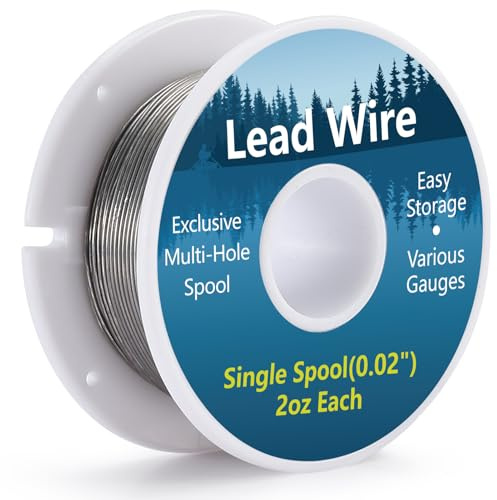 Lead Wire for Fly Tying, 2 oz Spools (0.020, 0.030, 0.040 Available), Single Spools with Exclusive Hole Pattern Reel, Fly Tying Equipment, Soft Lead Wire Materials, Fishing Weight Thread Supplies