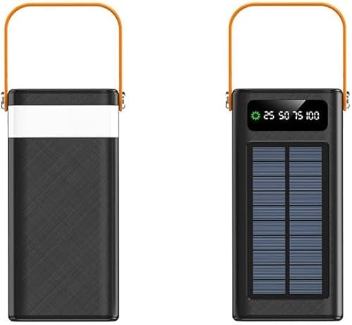 Portable Power Bank 100000mAh 120W PD 20W Powerbank battery pack Charger Large Capacity 5 Outputs 2 Inputs Solar energy with double Fast Charging cables for iPhoneiPad Camping (White) (black)