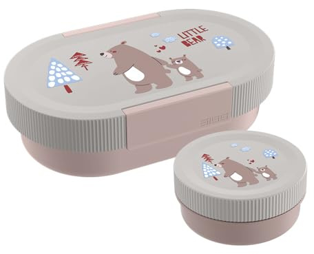 Sigg - Lumo Kinder Lunchbox Set 2 - Brotdose Kinder mit Fächern - Mikrowellen- & Spülmaschinengeeignet - BPA-frei - Leicht - Für Schule, Kita & Freizeit - 800ML