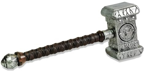 Wikinger Hammer, Requisite für Karneval, Fasching & Halloween | Der Hammer macht Wikinger-, Barbar- oder Thor-Looks als großes Handrequisit sofort erkennbar und wirkt auch auf Fotos.